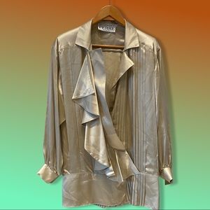 Gianfranco Ferre Vintage Silk Pleated Shirt